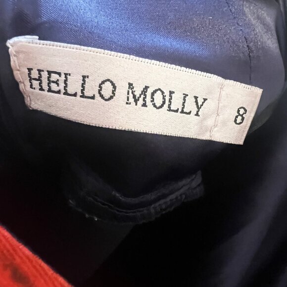 Hello Molly Navy & Red Floral Midi Dress Women's Size 8 - Picture 6 of 6